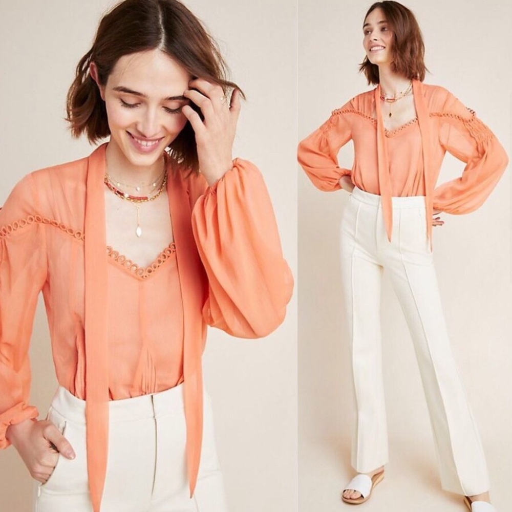 Anthropologie Ranna Gill Wheatley Peasant Blouse Top Size S